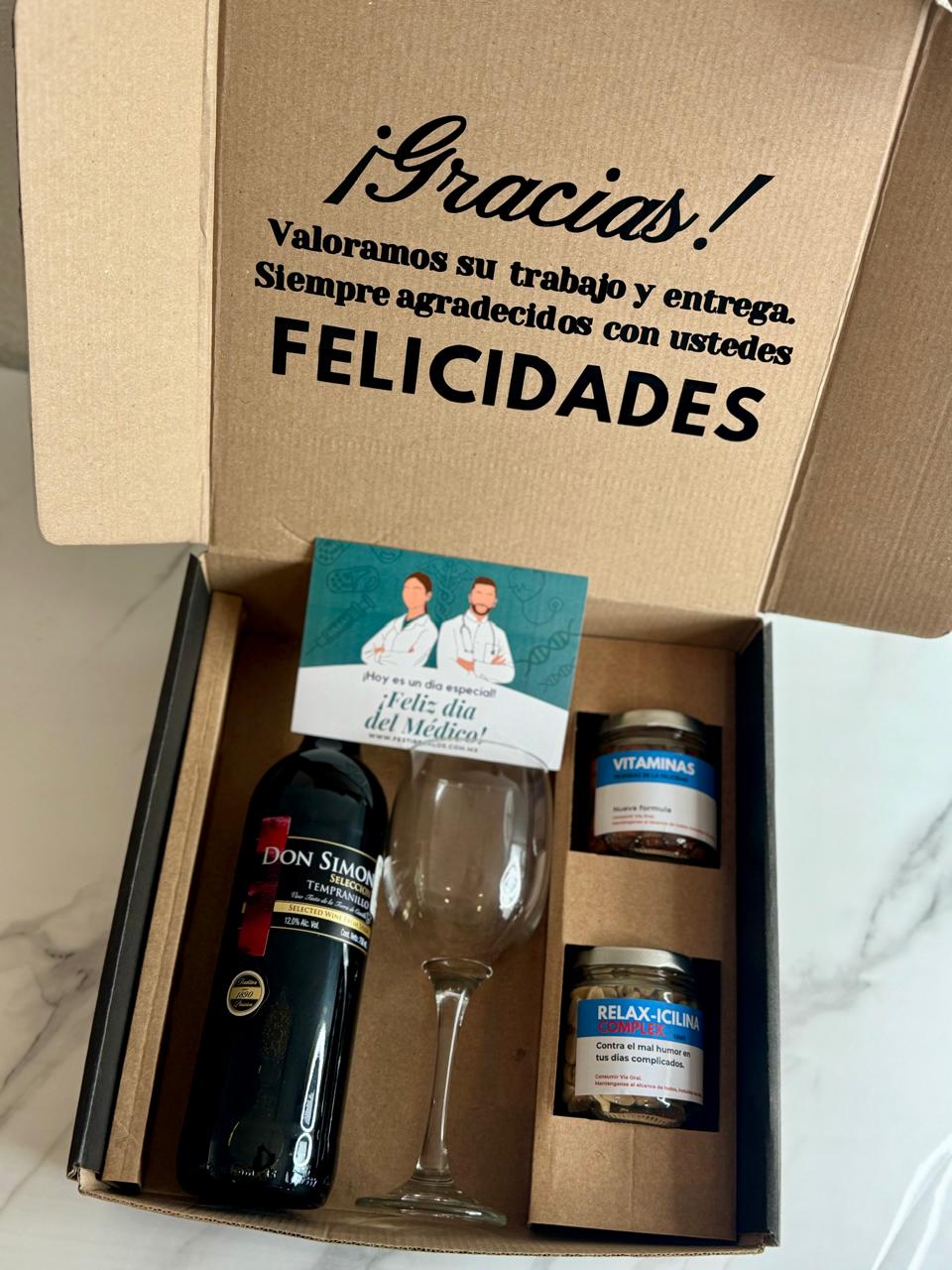 Kit Vino y Snacks Médico