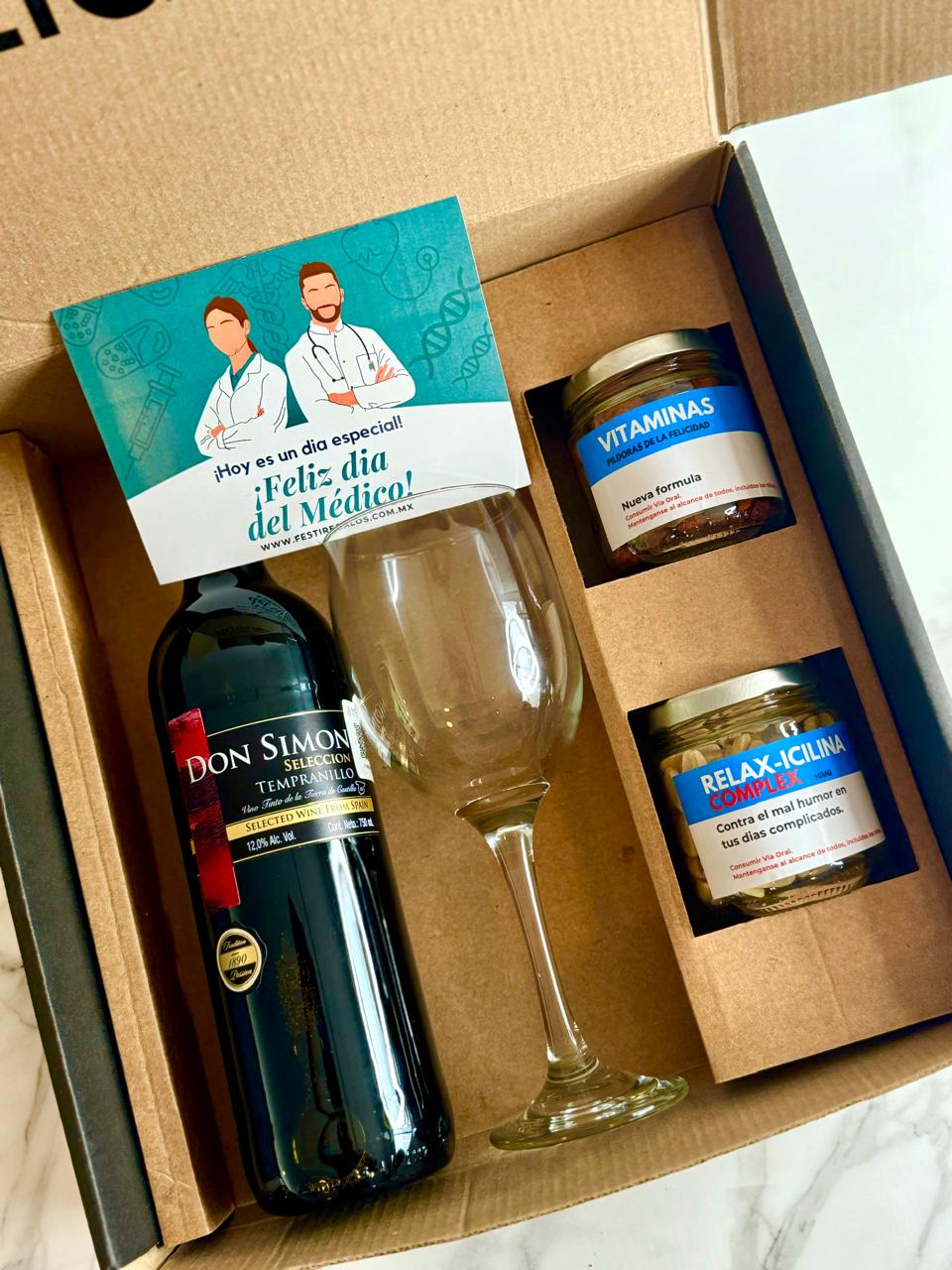 Kit Vino y Snacks Médico