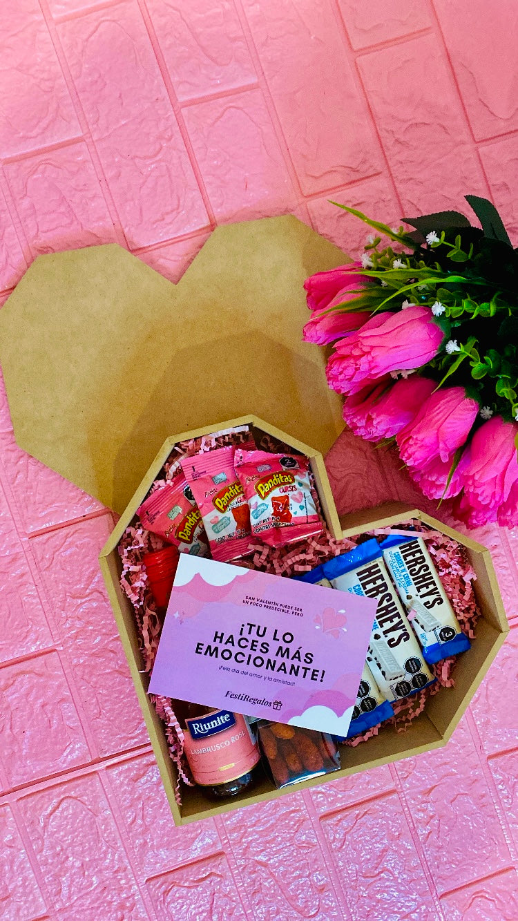 Caja Corazón Madera con tapa