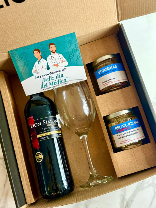 Kit Vino y Snacks Médico